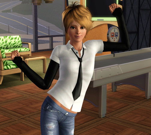 Sims 3 — Emily by capslock0012 — Emily Avarie. Typical moody tomboy with dreams of forming her own band.