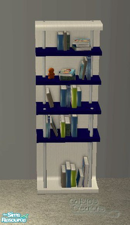 Sims 2 — Calli\'s Dorm Room - Blue - Bookcase by Callisto149 — Maxis recolor of the bookcase from Teen Style SP. 