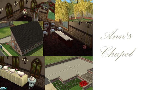 Sims 2 — Ann\'s Chapel by sasquachfeeder — I thought it would be a cool concept to have a church for the sims to get