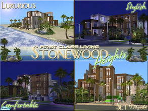 Sims 2 — Stonewood Heights Set! by Alyosha — The four lots from my Stonewood Heights series. Enjoy! All no CC included!