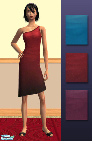 Sims 2 — Asymmetrical Dress - Set by yagami-sama — The Teen Female asymmetrical dress converted to Young Adult/Adult