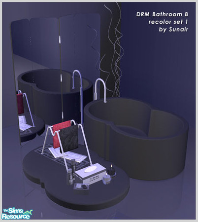 Sims 2 — DRM Bathroom B - Recolor set 1 by Sunair — DRM Bathroom B - Recolor set 1 (black)