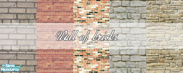 Sims 2 — Wall of Bricks Set by FrozenStarRo — Decorate the exterior of your homes with these wonderful brick walls!