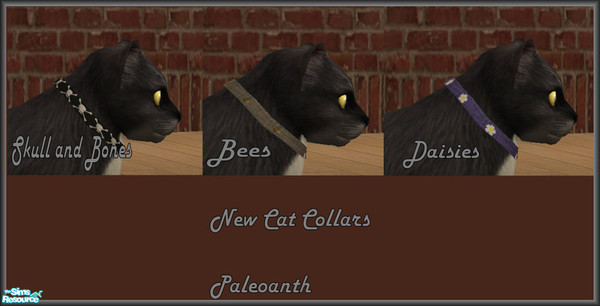 Sims 2 — New Pet Collars-Cats by Paleoanth — These are recolors of Wes_h's and my recolorable pet collars housed at MTS2.