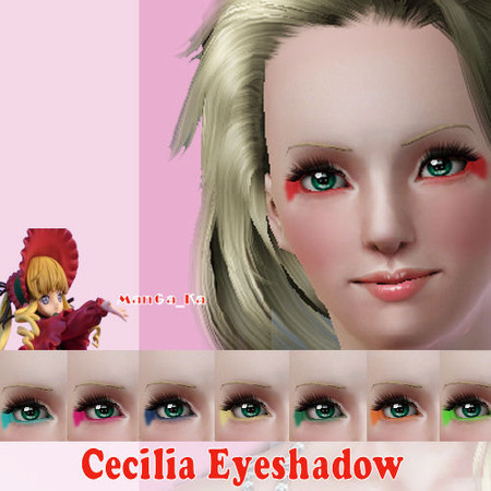 Sims 3 — Cecilia Eyeshadow by ManGa_Ka92 — all ages and all genders :) Recolorable :) credits: hair: peggyzone Made with