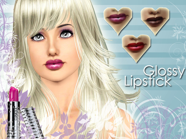 Sims 3 — Glossy Lipstick by Cleotopia — Notes: - 3 recolorable pannels - Super effect - Realistic texture 