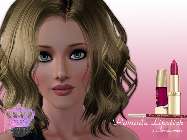 Sims 3 — Pomada by simseviyo — Shiny Lipstick with 3 Color Channels