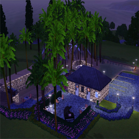 Sims 3 — Palm Park by Deathfaith2 — This is a large 40x40 lot with everything from a walking trail to a water-slide!