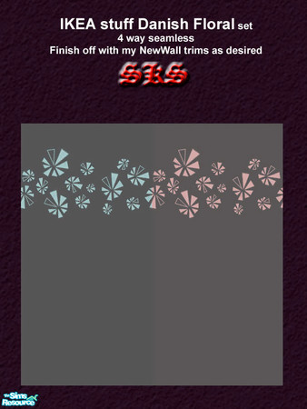 Sims 2 — Discovery! IKEA Danish Floral by 71robert13 — Originals were found hidden in IKEA stuff files, now made