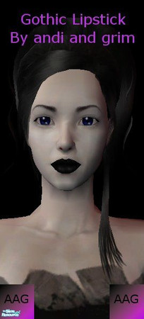 Sims 2 — Gothic Makeup - Lip Stick by andi and grim — Part of my gothic set! Enjoy!