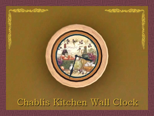 Sims 3 — Chablis Kitchen Wall Clock by ziggy28 — Chablis kitchen wall clock. TSRAA