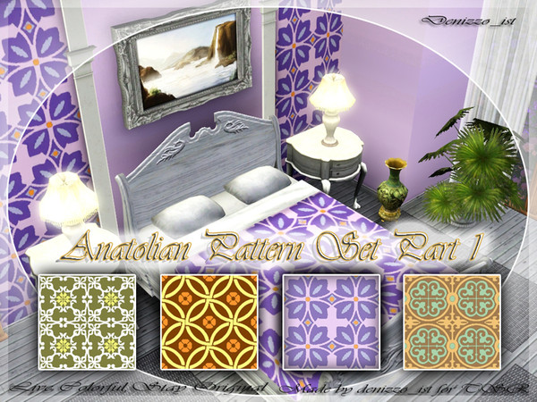 Sims 3 — Anatolian Pattern Set Part 1 V4 by denizzo_ist — 4 recolorable parts I wish you like it ;)