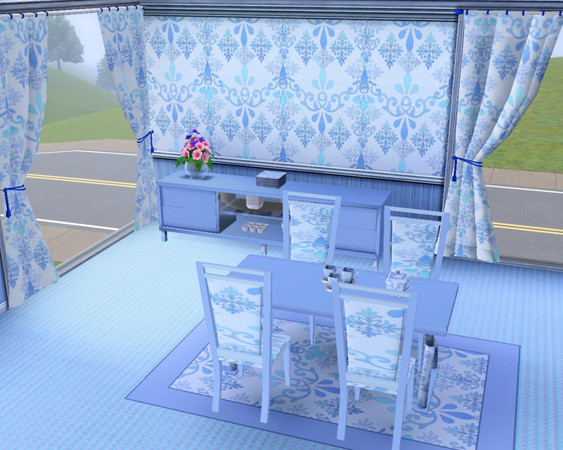 Sims 3 — marcorse_sungblue pattern by marcorse — Another wallpaper from the past with a highly stylised floral pattern