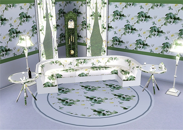 Sims 3 — marcorse_oldwhite rose pattern by marcorse — Interlocking sprays of a heritage, white rose combine to make this