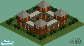 Sims 1 — Wooden Castle by Alimatt — This elegant and yet warm mansion includes master bedroom, 2 large bathrooms and