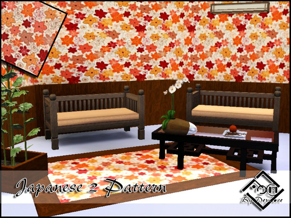 Sims 3 — Japanese2 Pattern by Devirose — Magic Japan for your fabrics.