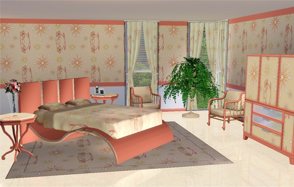 Sims 3 — marcorse_sprightly pattern by marcorse — A sprightly little pattern of spikey-petalled daisies on a light