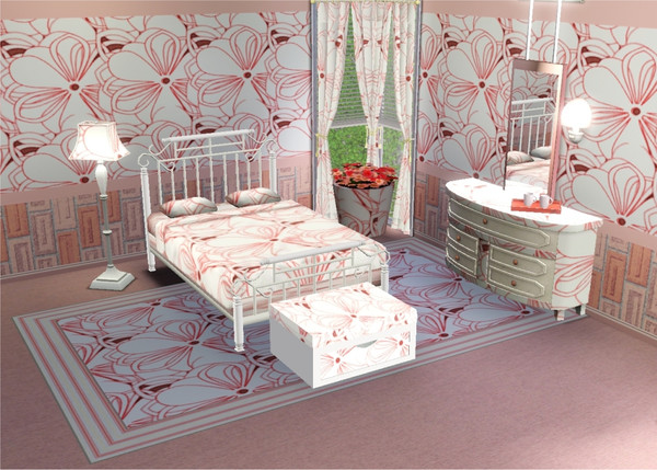 Sims 3 — marcorse_daisychain pattern by marcorse — A large, stylised daisy is the focus of this all-over, repeat pattern.