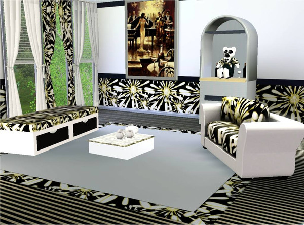 Sims 3 — marcorse_chrysanthemum pattern by marcorse — Another in the big and splashy pattern genre - this one stylised