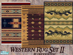 Sims 2 — Western Rug Set II by drewsoltesz — A set of three Native American rugs to decorate your Western lots,
