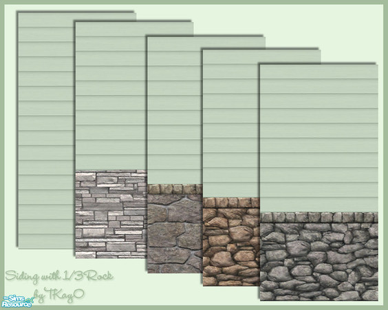 Sims 2 — TKayO Shiver Me Timbers in Mint by TKayO — A new trend in building designs, exterior walls with 1/3 rock and 2/3