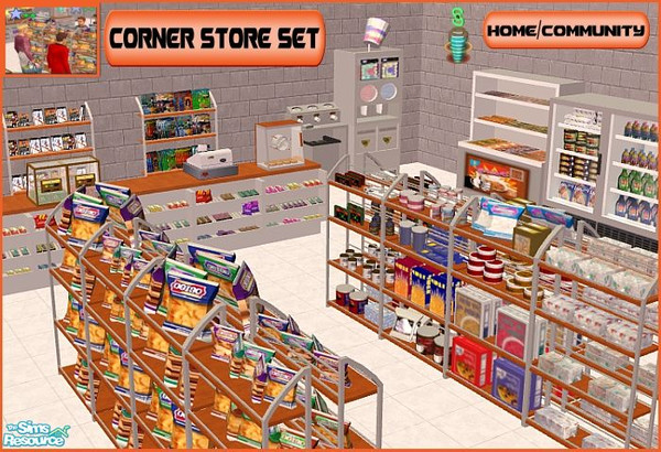 Sims 2 — Corner Store Set by SaeraMaples — Want to own a business, but prefer something small and manageable? The corner