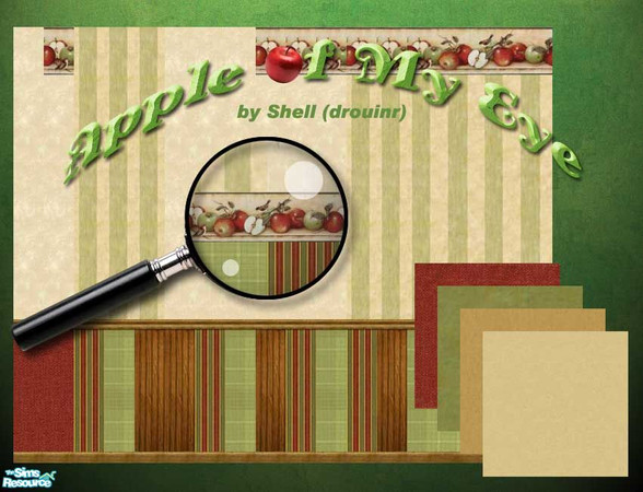 Sims 2 — Apple of My Eye by drouinr — This set of coordinated wall coverings and floor treatments, in red and green plaid