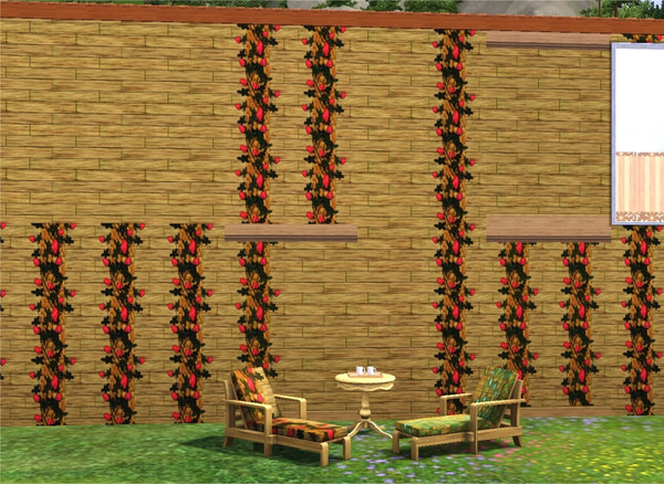 Sims 3 — marcorse_climbing pattern by marcorse — A pretty rose climbing a section of lattice on a brick [or wood block]