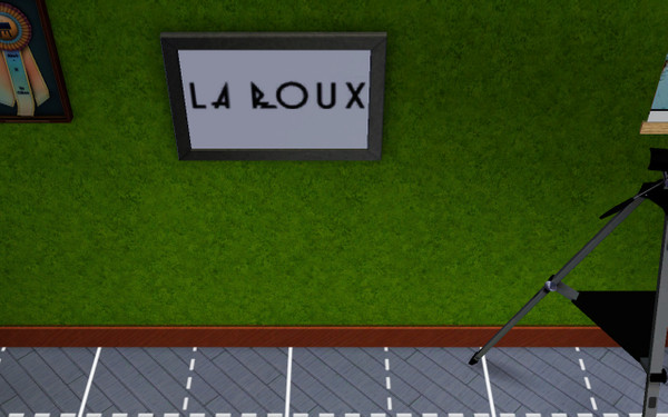 Sims 3 — La Roux Painting by JordanBritt — The British pop band La Roux's Logo/Sign. Comes in White background with black
