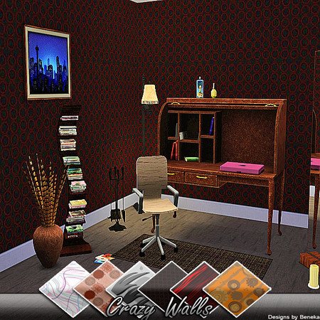 Sims 3 — crazywallspattern5 by Beneka — I made this creations for your walls and floors. I wish you like it and your sims