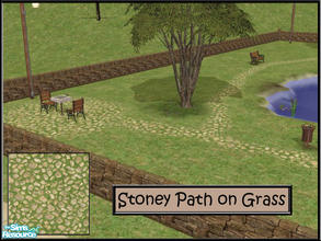 Sims 2 — Stoney Path On Grass by elanorbreton — One of the ground terrains I really love in the Sims 3 game is the round