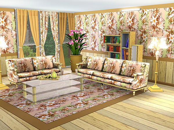 Sims 3 — marcorse_lily swags pattern by marcorse — Classical swags of regal liliums grace this pretty pattern.