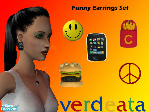 Sims 2 — Funny Earrings by verdeata — FUNNY EARRINGS by verdeata