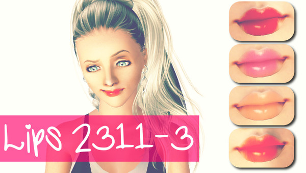 Sims 3 — Lip Gloss 2311-3 by ES3C — A smooth looking gloss to make your sims lips look soft and healthy.