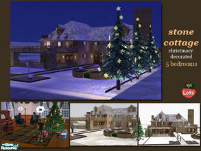Sims 2 — evi,  Stone Christmas Cottage by evi — A big family christmacy decorated lot with five bedrooms