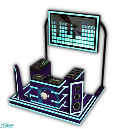 Sims 2 — Club Scene Dj Booth - PURPLE by SaeraMaples — Cyber-like look, for music enthusiasts, with animated music bar