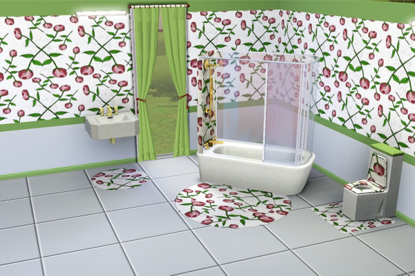 Sims 3 — marcorse_rosebud pattern by marcorse — Stylised purple rosebuds on long stems on a textured ground, creating a