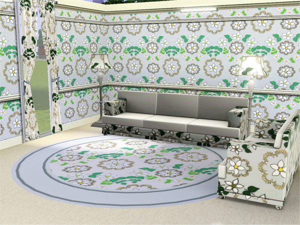 Sims 3 — marcorse_curves pattern by marcorse — A crsip, clean pattern of flowers and curves.