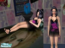 Sims 2 — Black/Pink Ballet like Dress by AMileyCyrusLover2 — A Black and Purple dress, with sequin top and a purple belt