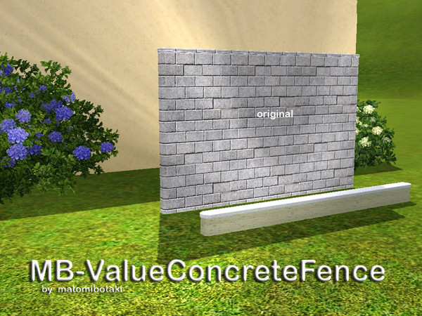 Sims 3 — MB-ValueConcreteFence by matomibotaki — MB-ValueConcreteFence by matomibotaki, new smaller fence mesh,