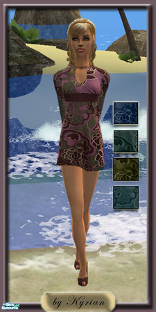 Sims 2 — Crandal Dress Recolor Set by Kyrian — This set includes 4 recolors of my Crandal dress. Does not include