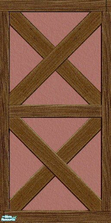 Sims 2 — Maxis Match Rose Stucco with Timbering by Helenloki — Matches existing Maxis wall. Enjoy.
