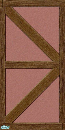 Sims 2 — Maxis Match Rose Stucco with Timbering by Helenloki — Matches existing Maxis wall. Enjoy.