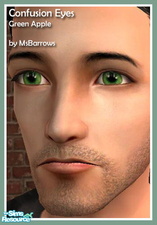 Sims 2 — Confusion Eyes - Green Apple by MsBarrows — A bright green eye edged with darker green around the pupil.