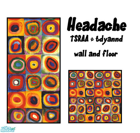 Sims 2 — Headache Set by tdyannd — A matching wall and floor.