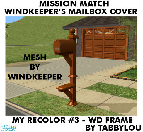 Sims 2 — TL - MM WindkeepersMailbox-WoodFrame Recolor03Wd by TabbyLou — My Recolor #3 Wood Recolor of Windkeepers Mailbox