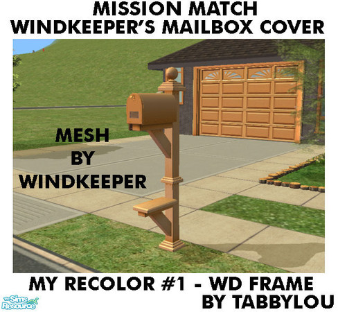 Sims 2 — TL - MM WindkeepersMailbox-WoodFrame Recolor01Wd by TabbyLou — My Recolor #1 Wood Recolor of Windkeepers Mailbox