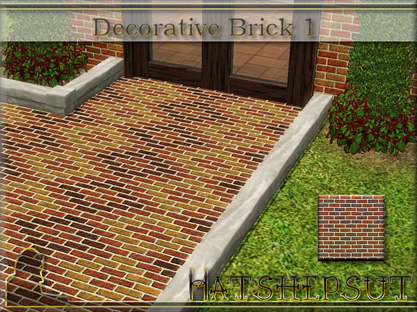 Sims 3 — Decorative Brick 1 by hatshepsut — Ornamental brick pattern
