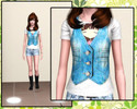 Sims 3 — 2jiantaomiaomiaoban by yu618lin — Lovable cowboy vest~ This is I first time makes clothes, hoped everybody