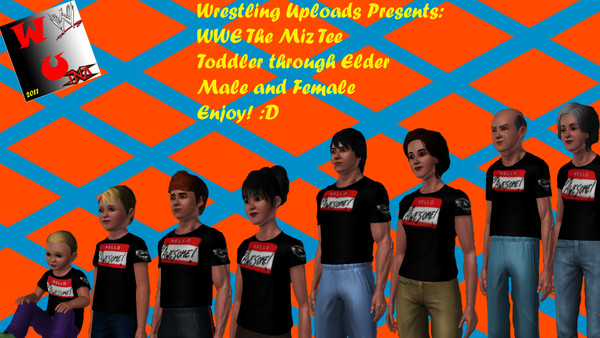 Sims 3 — The Miz I'm Awesome Tee Pack by WrestlingUploads — Get the championship look with this The Miz I'm Awesome Tee